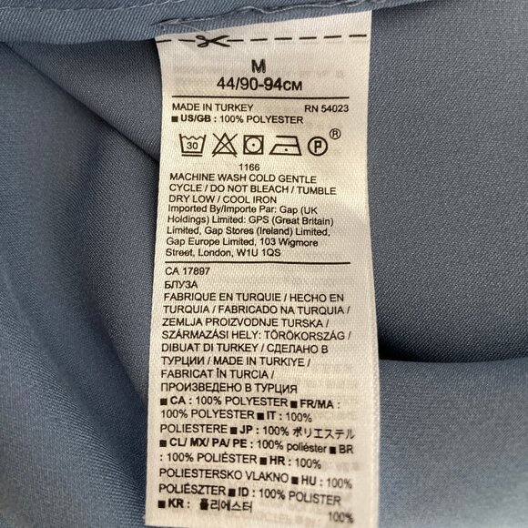 Banana Republic Elegant Slate Blue 3/4 Sleeve Women's Blouse Size Medium - Picture 8 of 8